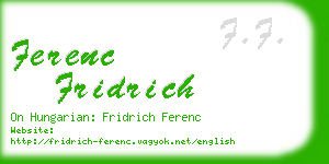 ferenc fridrich business card